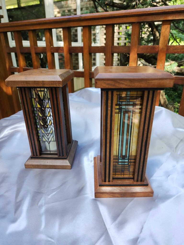 Chevron glass (left) and Prairie Glass (right)